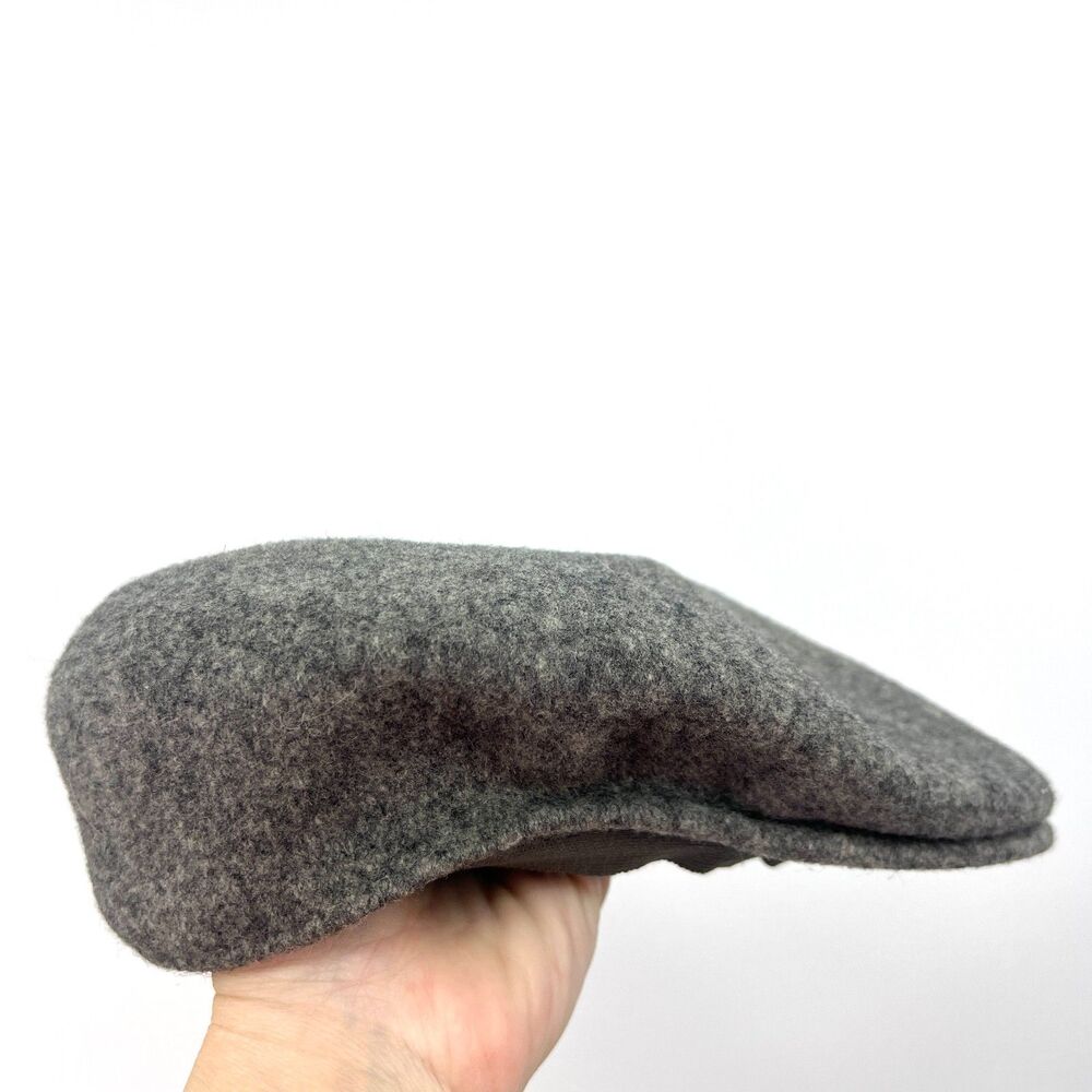 KANGOL Design Wool Flat Cap Ivy Hat Gray Heather Made in England Newsboy Beret